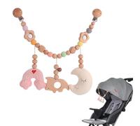 SKIKHN Catena per Passeggino in Legno, Catena per Carrozzina in Legno, Catena per Passeggini in Legna, Collana per Passeggino, Adatto a Neonati e Bambini dai 0 Mesi in su