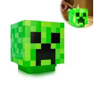 SKIKHN Creeper, lampada Creeper Light, ricarica USB, lampada a cubo 3D con suoni zombie, per camera da letto, accessori per bambini e adulti (verde)
