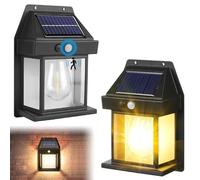 SKIKHN Lampada da Parete al Tungsteno,2 pcs Applique da Parete Esterno LED con Movimento del Sensore Solare,IP65 Lampade Muro Impermeabile Luce Calda,Lampada da Parete Solare per Terrazzo,Giardino