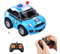SKIKHN Macchina Polizia Telecomandata per Bambini, Macchina Telecomandata 2 3 4 Anni, 2,4 GHz Auto Giocattolo Motorio con Telecomando, Auto Radiocomandata Piccola, Regalo Bambina Bambino (Blu)