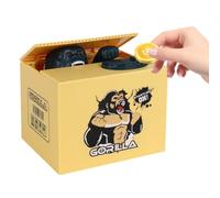 SKIKHN Rubare Salvadanaio Portamonete Elettronico, Banca Elettronica Giocattolo Con Suono, ATM Bank Box per Bambini, Regalo di Compleanno (Gorilla)