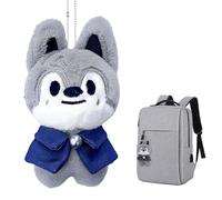 SKIKHN Stray-Kids Plushdoll Portachiavi,10cm Plush Key Ring,Anello Porta Chiavi di Peluche,Plushie Doll Cartoon Key Holder,Accessori Borsa Portachiavi con Ciondolo per Telefono Adatto Bambini,Ragazze