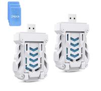 SKIKHN USB Electric Mosquito Repellent, 2 PCS Portable USB Electric Mosquito Repellent Killer with 24 Mosquito Repellent Tablets, for Flies, Mosquitoes, Moths and Outdoor Use in the Car