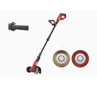 SKIL 0661CA GV1E0661CA - Spazzola per le erbacce a batteria Brushless (20 V, motore brushless, spazzola da 125 mm, ruota di guida, telescopica, spazzole in acciaio e nylon, Easy Storage, spazzola per
