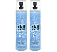 SKIL - Nebbia profumata da donna glitterata Night Fever - Collezione Night Call - Fragranza gelsomino vaniglia - Flacone spray da 250 ml - Made in France à Grasse (Confezione da 2)