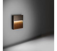 Skill Quadrato Legno a Parete IP65 Simes Bianco + Legno Teak (cod 01) 4000k