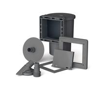 Skimmer a parete in kit per piscine in acciaio grigio GRE AR100G