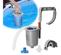 Skimmer automatico per piscina fuori terra, skimmer automatico per la parte superiore dell'acqua, skimmer per superfici di montaggio a parete con staffa regolabile in altezza, kit di manutenzione per