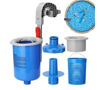 Skimmer per piscina interrata, Skimmer galleggiante con cestello estraibile, per lo smaltimento automatico dei rifiuti per piscine gonfiabili, telaio metallico e uso esterno