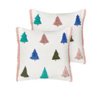 SKIMMIA Set di 2 cuscini Modello natalizio Bianco 45 x 45 cm Cotone