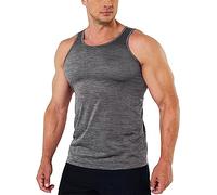 Skims - Canotta classica anti-umidità senza maniche, leggera, vestibilità ampia, tinta unita, tattica, allenamento, palestra, canotta da uomo, grigio, XXL