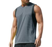 Skims Canotta senza maniche Estate Casual Quick Dry Atletico Leggero Formazione Corsa Palestra Mens Tank Top Vest, Grigio scuro, XXL