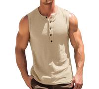 Skims Canotta senza maniche Estate Casual Quick Dry Atletico Leggero Formazione Corsa Palestra Mens Canotte, cachi, 3XL