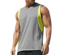 Skims Canotta senza maniche Estate Casual Quick Dry Atletico Leggero Formazione Corsa Palestra Mens Tank Top Vest, Grigio, XXL