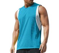 Skims Canotta senza maniche Estate Casual Quick Dry Atletico Leggero Formazione Corsa Palestra Mens Tank Top Vest, Blu, L