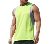 Skims Canotta senza maniche Estate Casual Quick Dry Atletico Leggero Formazione Corsa Palestra Mens Tank Top Vest, Verde scuro, L