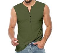 Skims Canotta tinta unita tinta unita allenamento muscolare senza maniche leggera vestibilità ampia estiva casual gilet muscolare maglietta per lavoro sportivo canotta doppia fodera, Verde militare, L