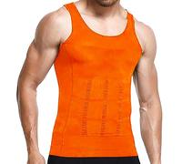 Skims Canotta tinta unita tinta unita allenamento muscolare senza maniche leggera vestibilità ampia estiva casual gilet muscolare maglietta per sport lavoro canotte da uomo, Arancione, 3XL