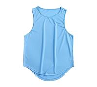 Skims Tank Top classico gilet traspirante senza maniche leggero vestibilità ampia tinta unita atletica sport tattico allenamento palestra canotta da uomo, Blu, L