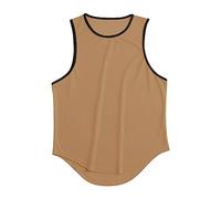 Skims Tank Top classico gilet traspirante senza maniche leggero vestibilità ampia tinta unita atletica sport tattico allenamento palestra canotta da uomo, cachi, XL