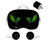 Skin adesiva per Quest 3S VR Headset Reality Virtual Reality Accessories Protector Covers (occhi verdi)