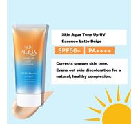 Skin Aqua Tone Up: luminosità istantanea e zero fusione bianca. SPF 50 + UV E...