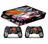 Skin Compatibile per Ps4 SLIM - limited edition DECAL COVER ADESIVA Slim BUNDLE (Tattoo Geisha Carpa Japanese)