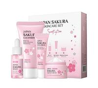Skin Daily Skincare Set delicato per la pulizia e la cura della pelle, ragazze e donne, set regalo include siero detergente essenza crema occhi (4 pezzi)