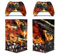Skin Per Console Da Gioco XBOX SERIES X + 2 Controller Adesivo Decal Fire Storm