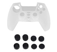 Skin per controller wireless PS5, cover protettiva in silicone morbido antiscivolo con impugnature per i pollici, design ergonomico per un'esperienza