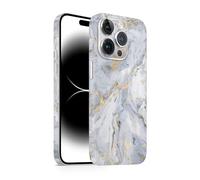 Skin per iPhone 15 Pro Max, pellicola protettiva con protezione a 360°, super sottile e resistente (Marmo Oro)