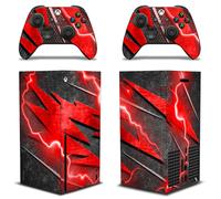 Skin Per XBOX SERIES X Console Da Gioco + 2 Adesivi Per Controller Metal-Th-R
