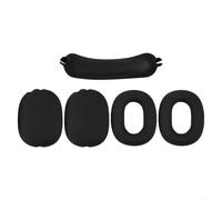 Skin protettiva per cuffie AirPods Max, a prova di sudore, set rosso (borsa | Morbido silicone ammortizzante, adatto per 1a e 2a generazione, previene cadute, urti, uso quotidiano, colore nero