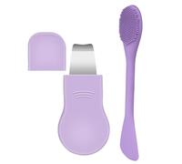 Skin Scrubber, Face Scraper, Stainless Steel Material Soft Silicone Ergonomic Grip Portable Lightweight Easy Cleaning, Whitehead Remover for Home Women Men Indoor Travel, Purple