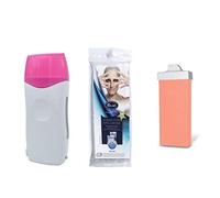Skin System Kit Depilazione - Manipolo Scaldacera + 100 Strisce Epilazione + Cera Rullo Baffetti