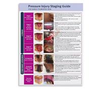 Skin Tone Pressure Injury Staging Poster Darkly Pigmented Wound Guide Educational Canvas Wall Art Living Room Bedroom(Framed,12x18inch(30x45cm))