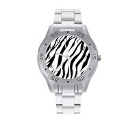 Skin Zebra, orologio da polso da uomo, in acciaio inox, analogico, al quarzo, Stile:, regular