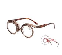 SKINCATE Occhiali da lettura rotondi per il trucco per donne, occhiali rotanti presbiopia, eleganti strumenti per la lettura 1.0 1.5 2.0 2.5 3.0, Blu, +3.0