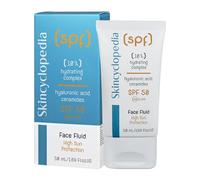 Skincyclopedia Protezione solare SPF 50, fluido solare ialuronico con ceramidi e Centella Asiatica, Sun Protection Face Fluid SPF 50, UVA e UVB, protezione solare ad alto spettro, 50 ml