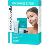 Skincyclopedia Set regalo per donne, anti-brufoli per la cura del viso contro punti neri, set regalo di bellezza con siero di niacinamide e SPF 50 crema più maschera di stoffa, perfetto regalo di