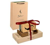 Skineco Set regalo per la pulizia del viso, 2 saponi da doccia sostenibili con carbone attivo e argilla minerale, 3 panni per il trucco, sapone per viso e pelle, set per trucco, cosmetici naturali