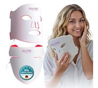 skinFUTURE Maschera a LED per viso, collo e décolleté - 480 LED, 4 modalità di luce (rosso, blu, giallo, vicino a infrarossi) - Terapia della luce anti-invecchiamento contro rughe, acne e pelle