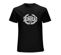 Skinhead Laurel Leaves Wave OI Skinhead Punk Rock T-Shirt Mens Unisex Black Tees 3XL