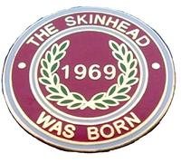 Skinhead The Was Born 1969 - Spilla smaltata, colore: marrone/verde, 2 x 2 cm
