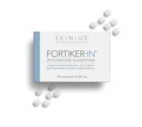Skinius FORTIKER.IN Integratore Alimentare a base di Estratto di Bamboo, Zinco, Selenio per il Benessere di Capelli e Unghie e Biotina - Senza Glutine e Naturalmente Privo di Lattosio - 30 compresse