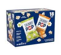 SkinnyPop Popcorn Original and Dairy Free White Cheddar - Snack sani senza glutine senza OGM, 18 ml, dimensioni personalizzate (confezione da 18)