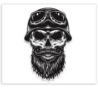 SkinoEu 1 x Adesivo Vinilo Sticker Skull Teschio Cranio per Auto Moto Finestre Porta Casco Scooter Bici Motociclo Tuning B 8
