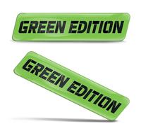 SkinoEu 2 adesivi in gel 3D in silicone, per auto, moto, caschetto, stemma, Green Edition nero,Verde KS 211