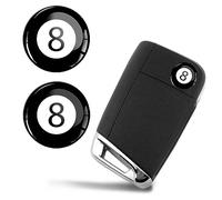 SkinoEu 2 x Ø 14 mm palla da biliardo nero numero 8 chiavi emblema adesivi adesivi per telecomando auto moto logo chiave badge tuning KSK 17