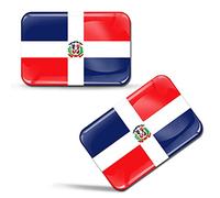 SkinoEu® 2 x 3D Adesivi Bandiera Nazionale Repubblica Dominicana F 212